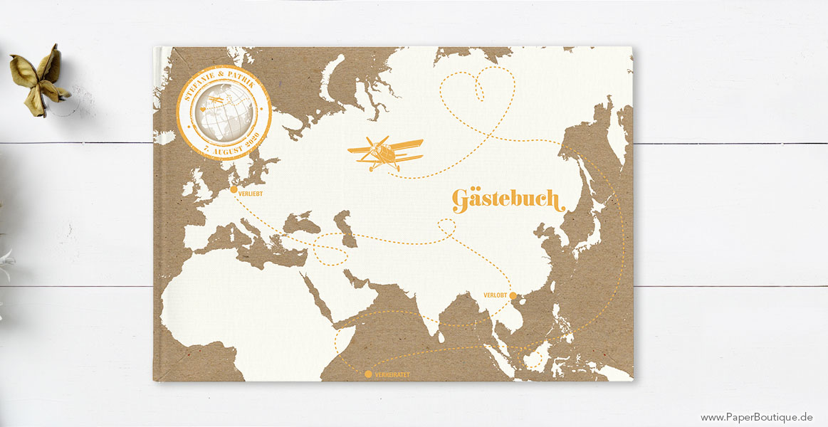 Gästebuch mit Weltkarte